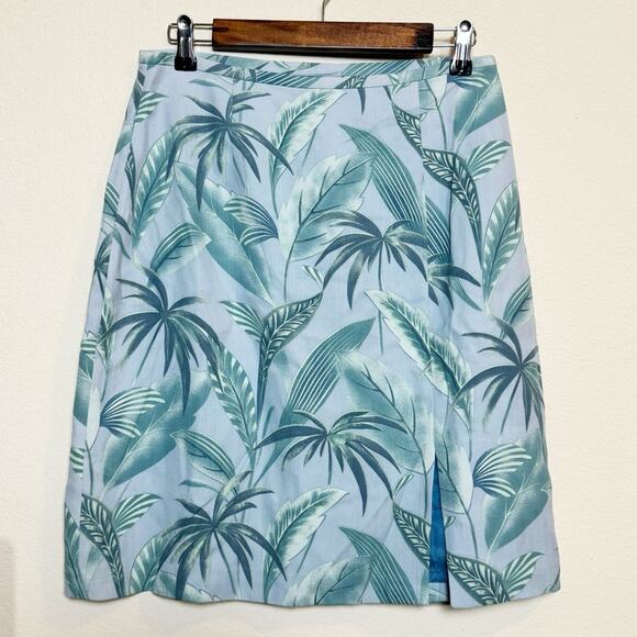 tommy bahama | NWT 100% silk leaf pattern rainforest curacao mini skirt sz 8 - Picture 1 of 8